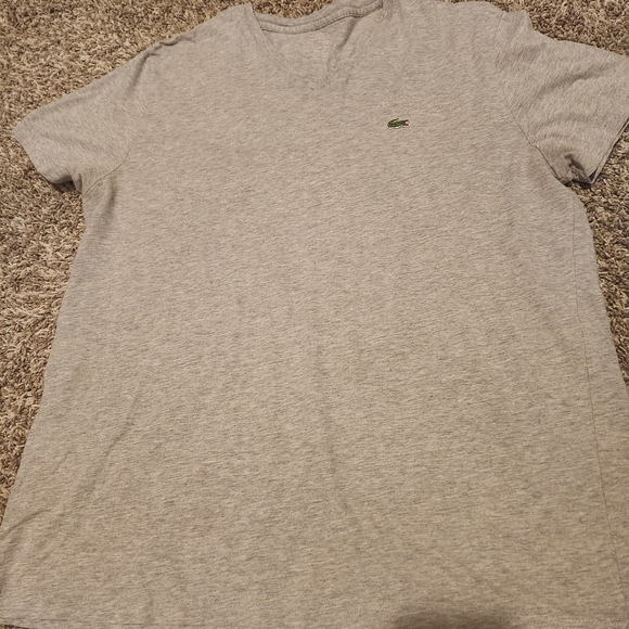 Lacoste Men's Heather Gray Tee - Picture 1 of 2